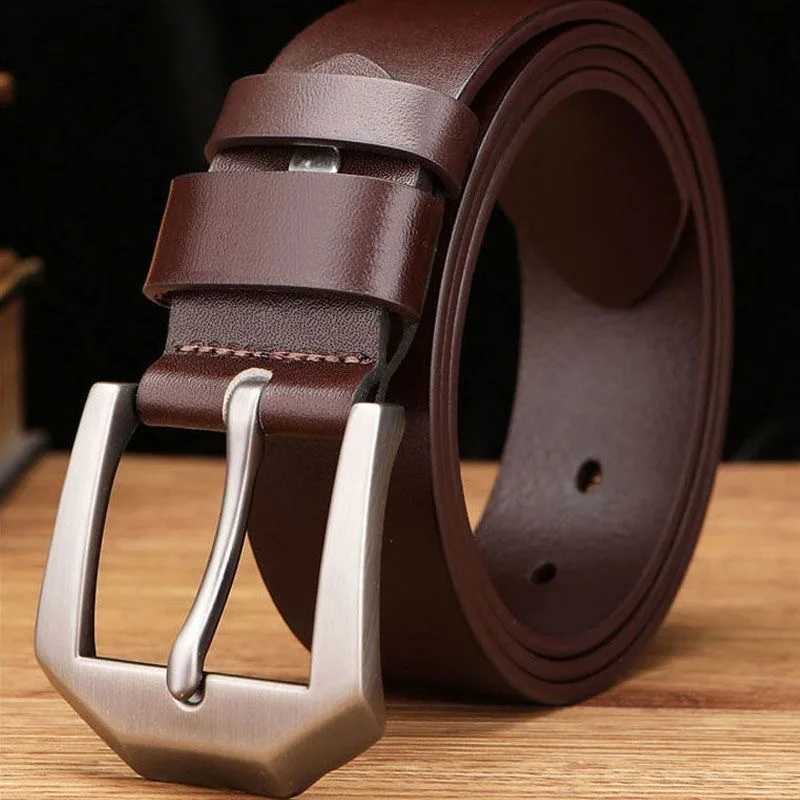 Men Leather Belt Clips Copper Needle Buckle Fashionable Casual Style Business Versatile Simple High-end FeelX240914