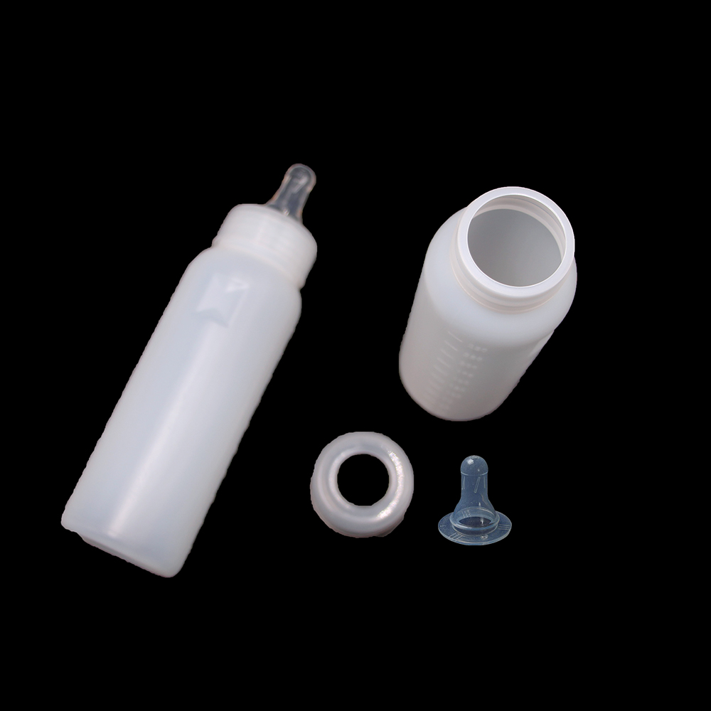 250ml Pig Goat Lamb Puppy Milking Bottle Nipple Drinker Plastic With Teat Graduation Snap-On For Weaning Small Animals 1PCS