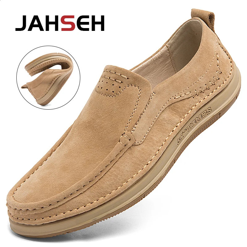 Genuine Leather Men Casual New Business Italian Mens Loafers Moccasin Breathable Slip on Boat Soft Driving Shoes 240906