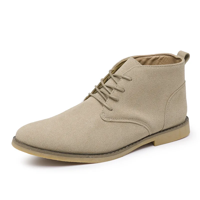 2024Ankle Boots For Men Winter Boot Lace Up British Style Classic Suede Boots Casual Shoes Work Footwear Botas Zapatos Hombre