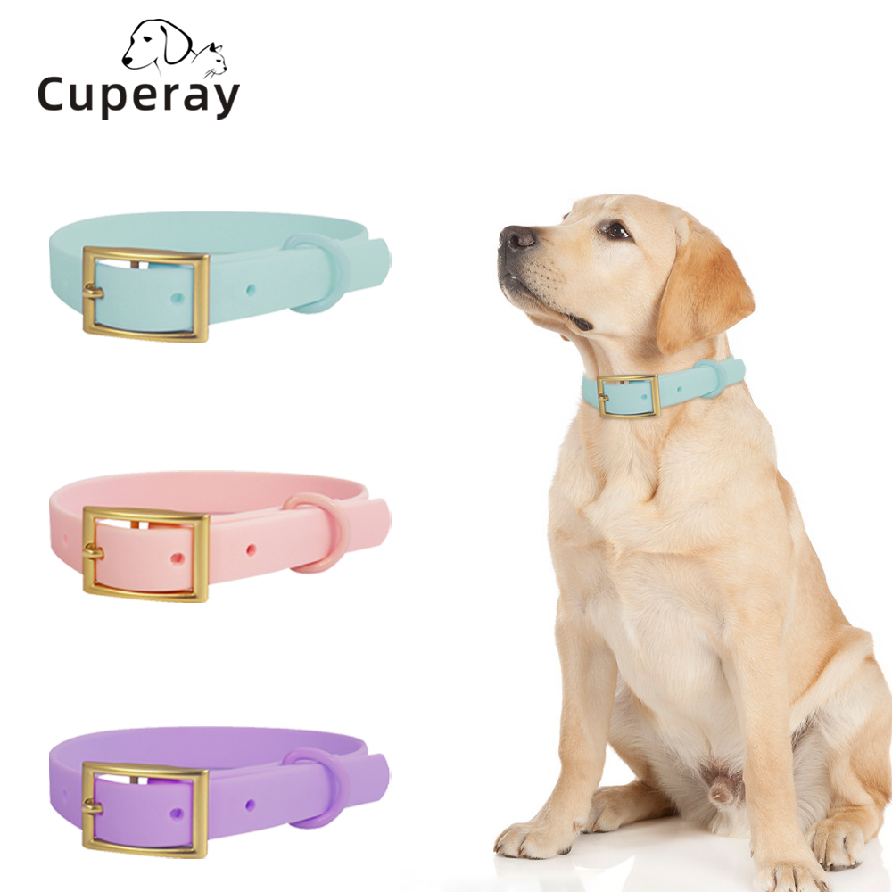 Waterproof Dog Collar and Leash for Small Medium Large Dogs with Wear-Resisting Coated Metal Buckle Adjustable PVC Collar Leash