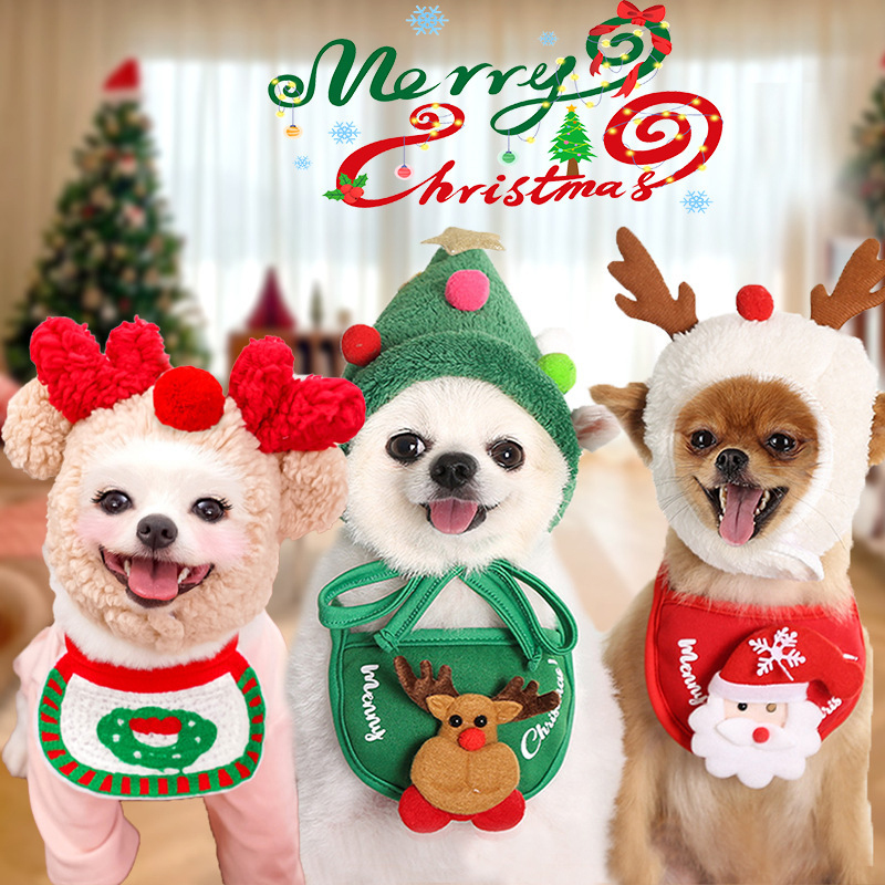 Pet Cat Dog Christmas Hat Cartoon Cosplay Dress Up Party Cute Costumes Small Dogs Cats Party Outdoor Outfits Pet Supplies