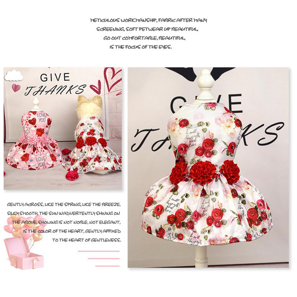 Dog Princess Dress Kitten Pet Skirt Spring Summer Cute Dog Dress Bow Lace Dog Clothes for Small Medium Puppy Poodle Chihuahua