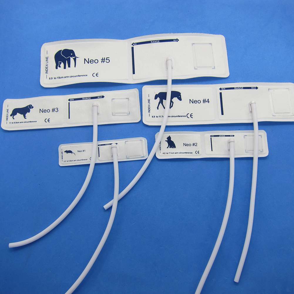 Professional Blood Pressure Monitor Cuffs 1-5 Sizes Blood Pressure Monitor Supplies Veterinary Animal Use For Mouse Cat Horse