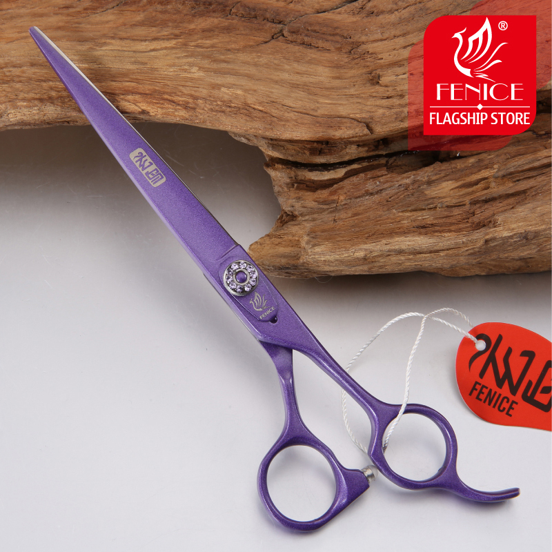 Fenice Professional Purple Pet Grooming Scissors 7.0/7.5/8.0 Inch Dog Hair Cutting Shears Tijeras