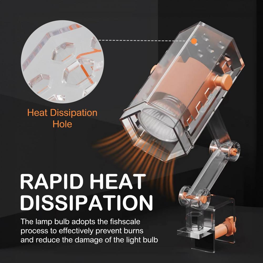Heat Light Combo Adjustable Heat Lamp with 360-degree Rotatable Arm for Turtle Basking Spot Light Uva Uvb Sunlight for Bearded