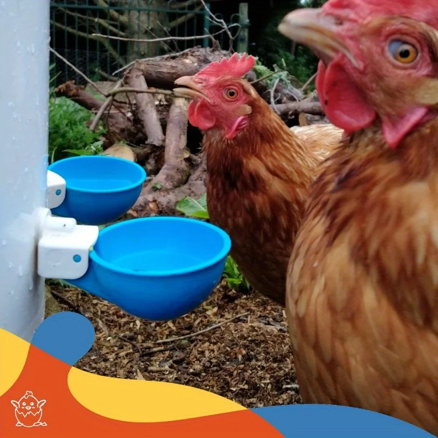 10Pcs Chicken Feeder Bird Water Dispenser Plastic Poultry Water Supply Device Automatic Chicken Drinker Bowl Duck Drinking Cup