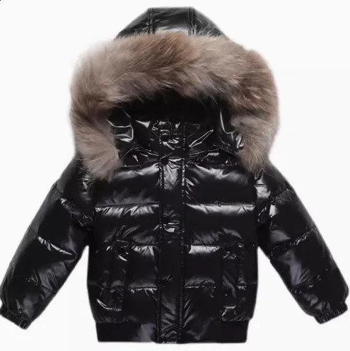 2024 winter jacket windproof warm white duck shiny girl thick park winter coat childrens clothing for 1-8 years 240903