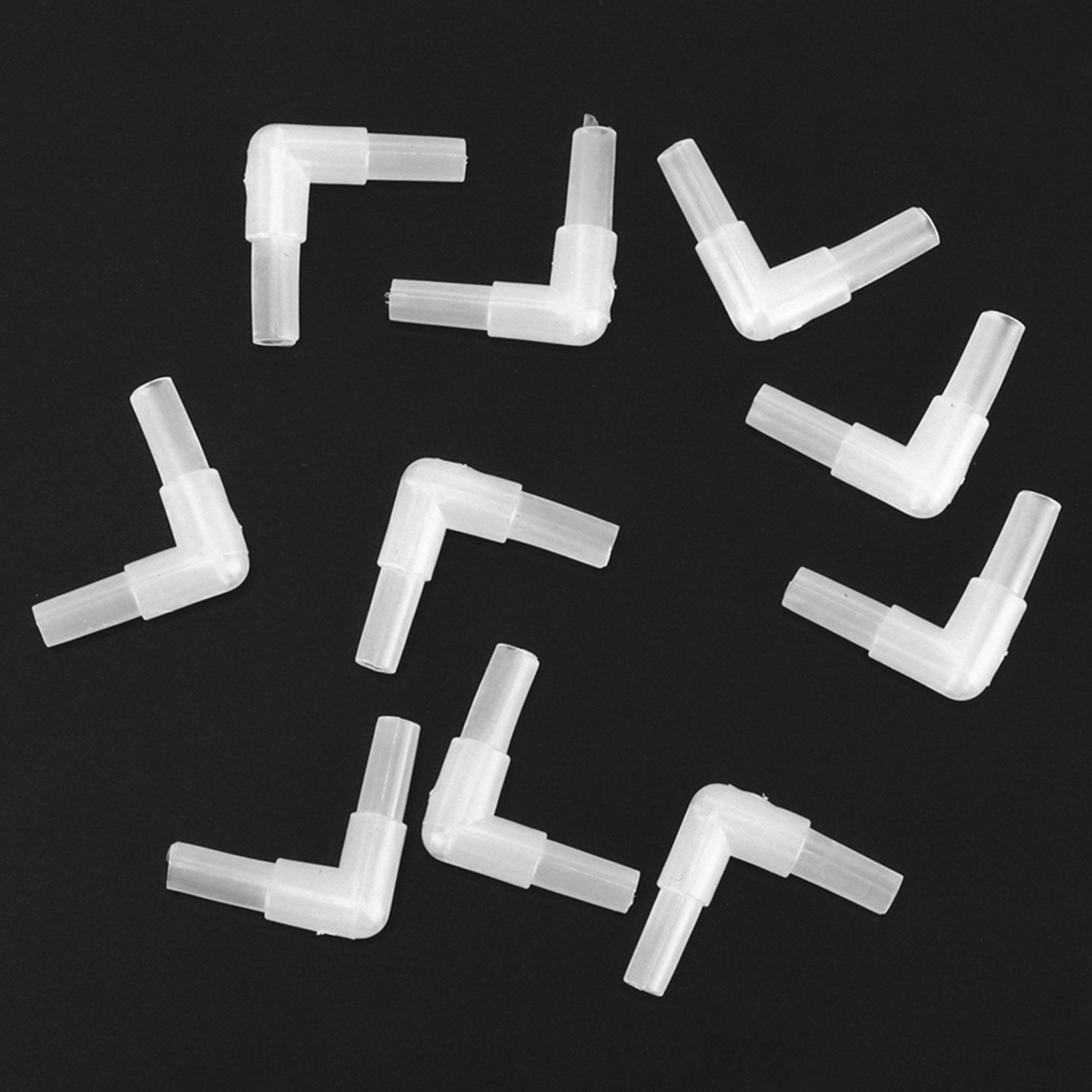 Aquarium Air Valve Connector, Plastic Inner Tube, 10 Right Angle Elbows, 10 Straight Passes