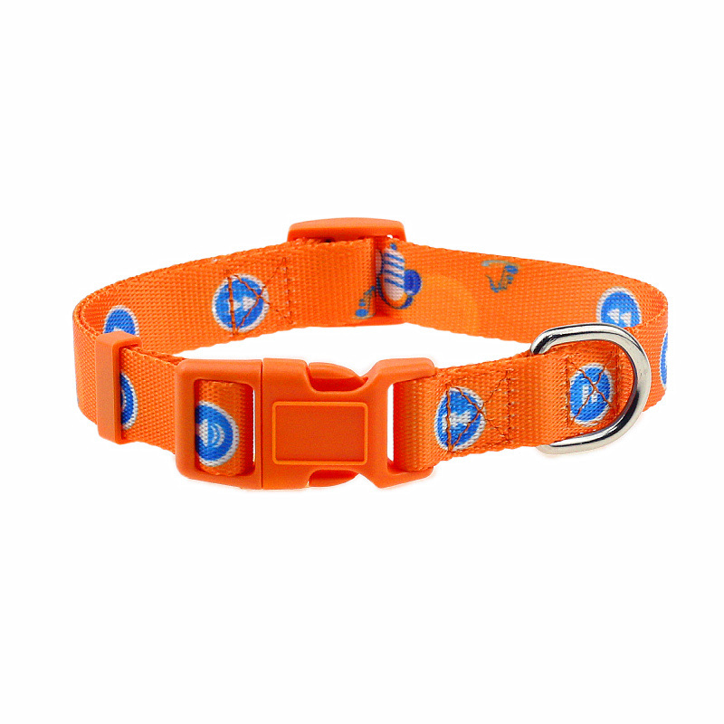 Nylon Print Pet Collar Small and Medium Dog Adjustable Dog Collar ABS Eco-Friendly Buckle and D Ring for Cat and Dog Accessories