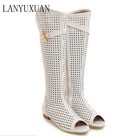 HOT SALE Women Cool boots high quallity hight cut peep toes lady casual shoes women's sexy Low-heeled sandals Big size 34-47 362