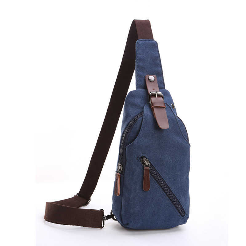 Men's single shoulder oblique backpack washing canvas chest bag outdoor street Leisure Canvas chest bag 240915