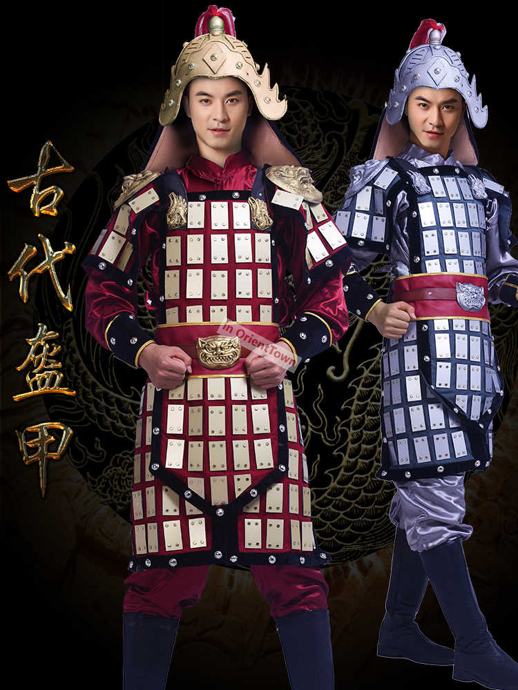 Ancient China Helmet Armor Costume Suits General Hanfu Armour Film TV Unique Outfit Historical Play Soldier Cosplay Garment
