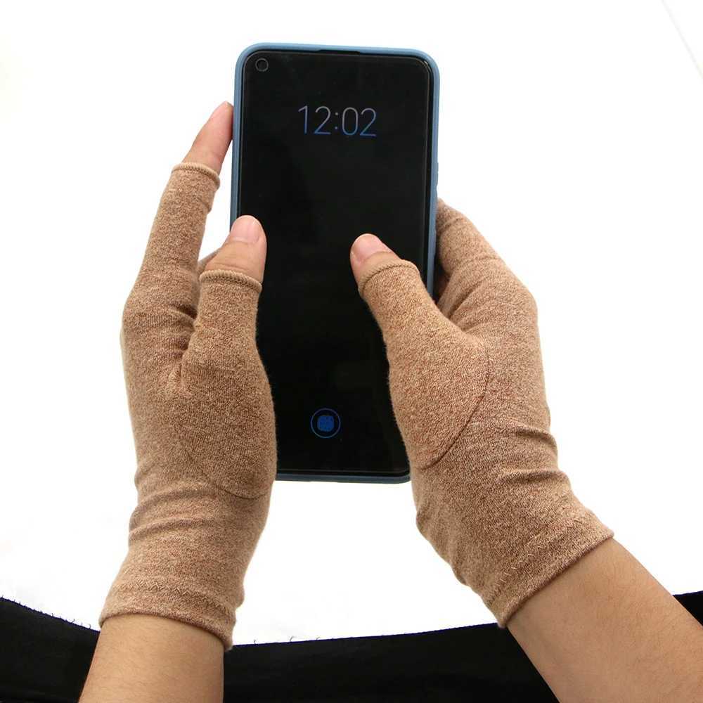 1 Pair Arthritis Compression Gloves Half Finger Therapy Gloves Wrist Support Joint Pain Relief Hand Brace Women Men Wristband Y240914