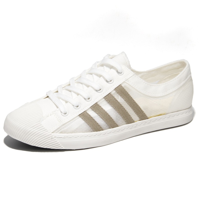 Men's Mesh Canvas Shoes Summer Lace Up Breathable Cool Men's Fashion Flat Casual Shoes Students Canvas Shoes BD21243