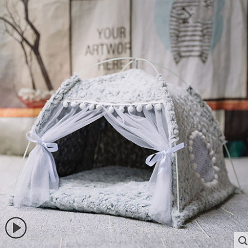Summer Semi Enclosed Tent Cat House Breathable Warm Soft Comfort Pet Moisture-proof Windproof Four Seasons Universal Dog Bed
