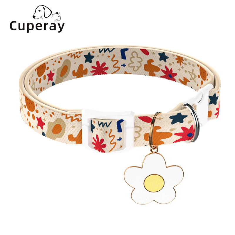 Cat Collar Adjustable Kitten Collar with Beautiful Print and Quick Release Pet Collars Suitable for Cats and Puppies Accessories