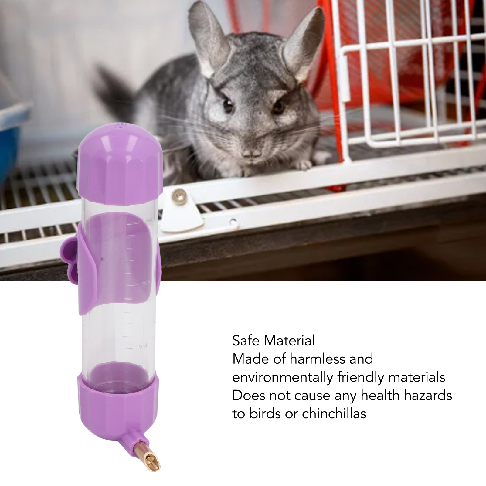 Automatic Parrot Water Dispenser, Bird Cage Water Feeder, Leakage Proof, Small, Medium, Large Parrots, Chinchillas