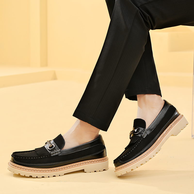 STRONGSHEN Men's Tassel Leather Shoes High Quality Retro Formal Oxfords Footwear Loafers Driving Party Dating Business Work Shoe