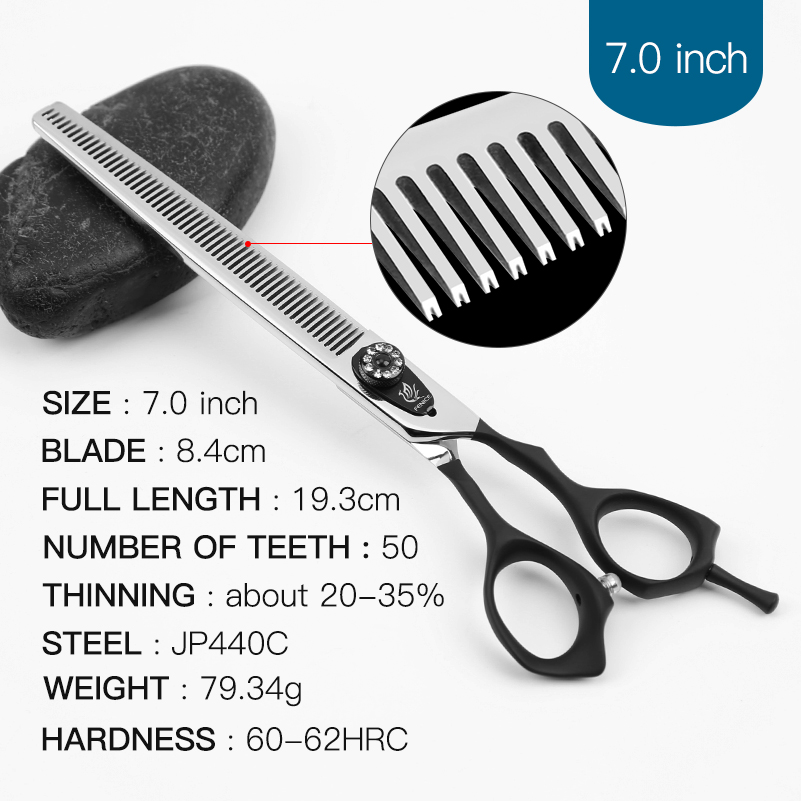 Fenice JP440c Steel Professional 7/7.5 inch pet grooming scissors for dogs thinning shears scissors