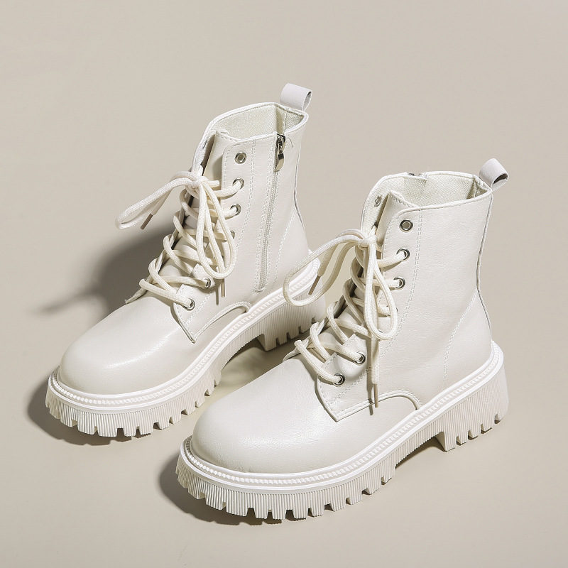 Women's British style motorcycle thick soled Martin boots thin and autumn/winter velvet style sweet and cool short boots