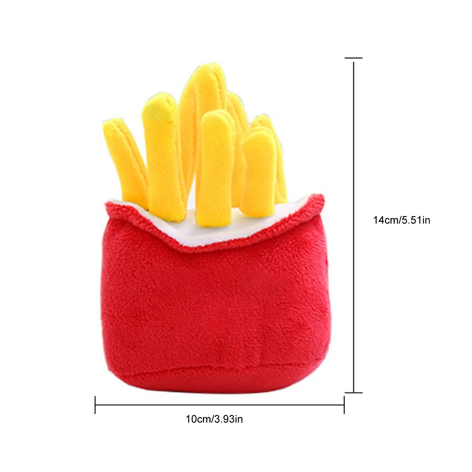 Bite Resistant Plush Food Dog Toy, Teeth Grinding, Boredom Relief, French Fries Shape, Stuffed Pet Chew Toy for Puppy