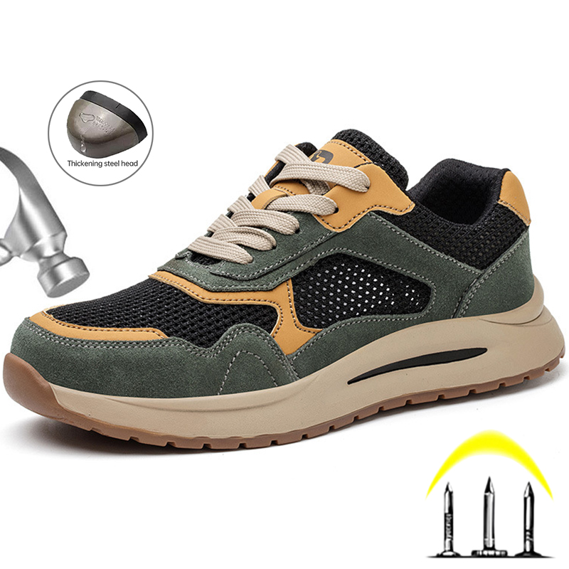 Women Lightweight Work Sneakers Boots Puncture-Proof Indestructible Breathable Steel Toe Safety Shoes Men 2685