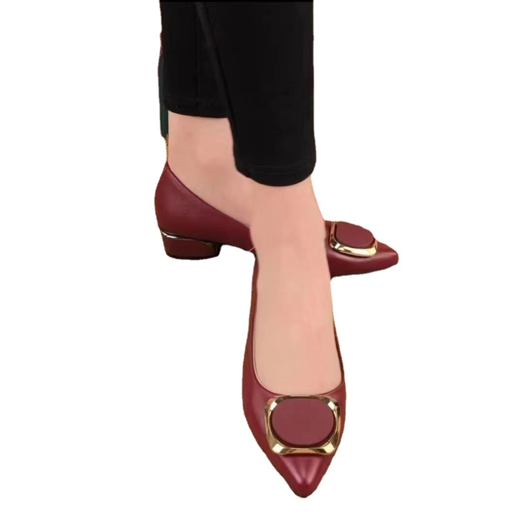 Heels Shoes Soft Shallow Mouth Casual Female Sneakers Slip-on Pointed Toe Dress Flats Women New Slip On Summer Grandma Lace-U 116c