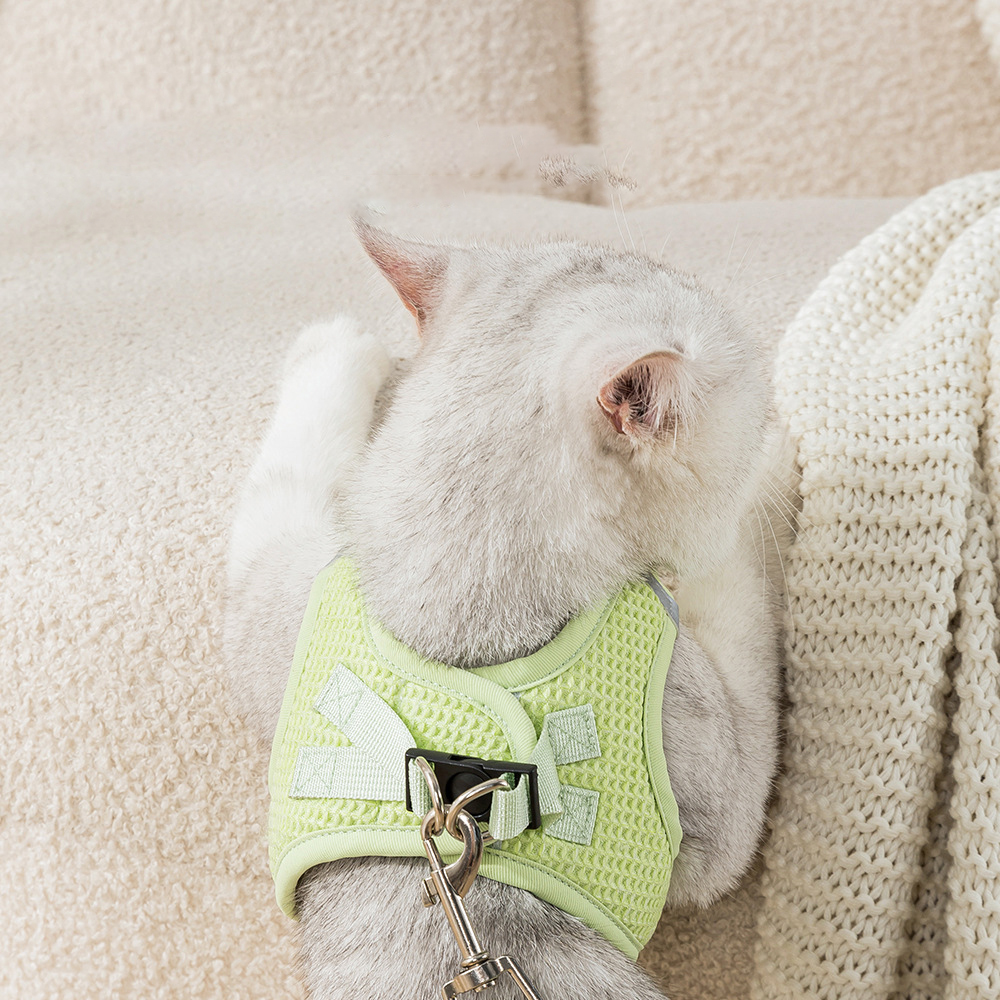 Cat Harness and Leash Set Vest Style Dog Harness Going Out Anti-breakaway Walking Cat Leash Pet Harness Leash for Cats & Puppies