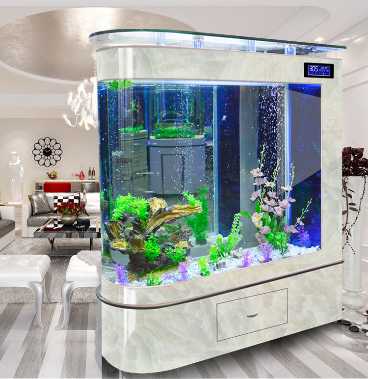 Customized large transparent cube Acrylic aquarium fish tank Glass Bullet front fish tank aquarium