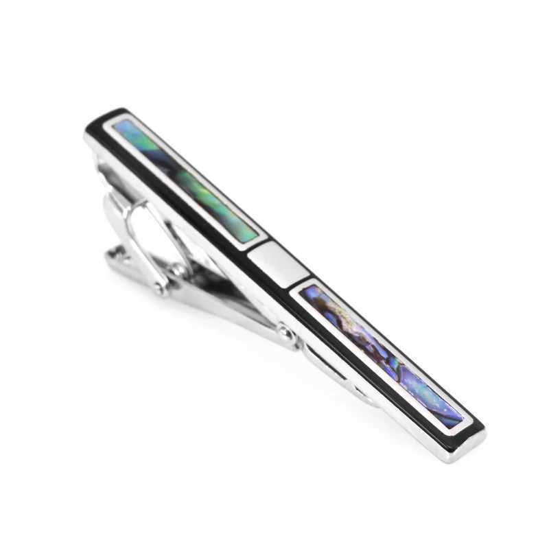 Luxury mens tie clip high-end copper metal women green love shells clip business suit shirt accessories jewelry giftsX240914