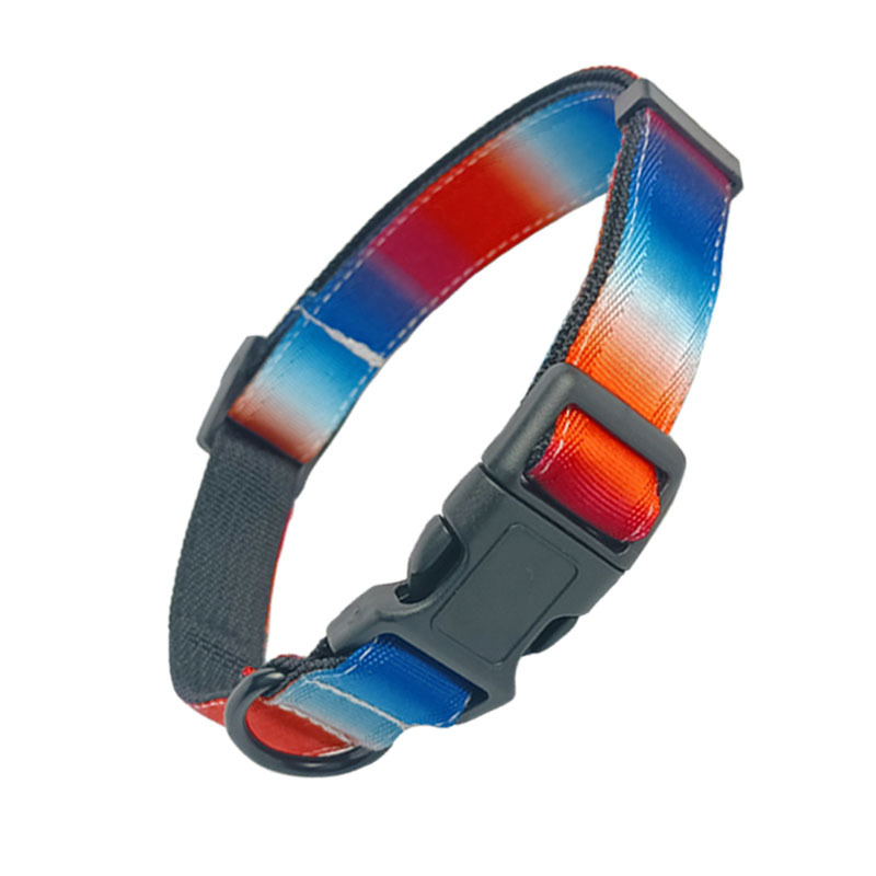 Rainbow Dog Collar Medium Dogs Thickened Pet Collar Adjustable Nylon Dog Collar with Quick Buckle for Cats and Small Medium Dogs