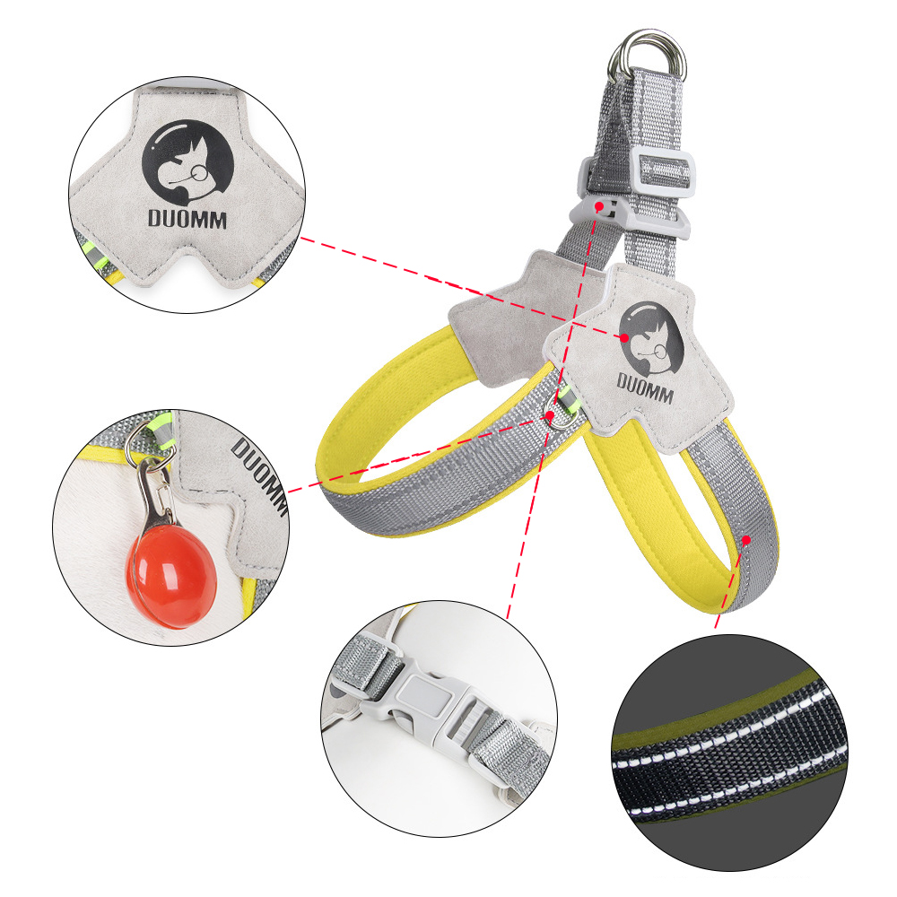 Dog Harness with Breathable Padded,Adjustable Reflective Escape Proof Dog Harnesses,Fit Dog Harness for Small Medium Large Dogs