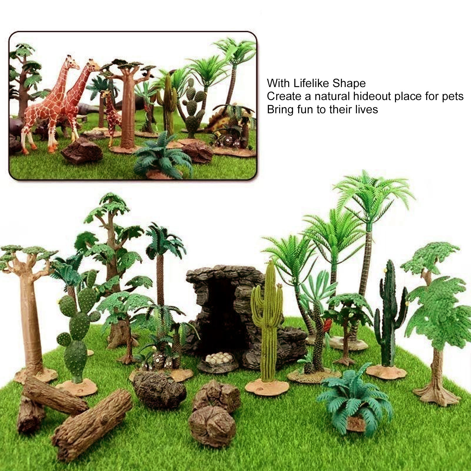 Terrarium Cactus Decoration Simulation Artificial Baobab Plant Ornament For Landscaping Fish Tank Aquarium