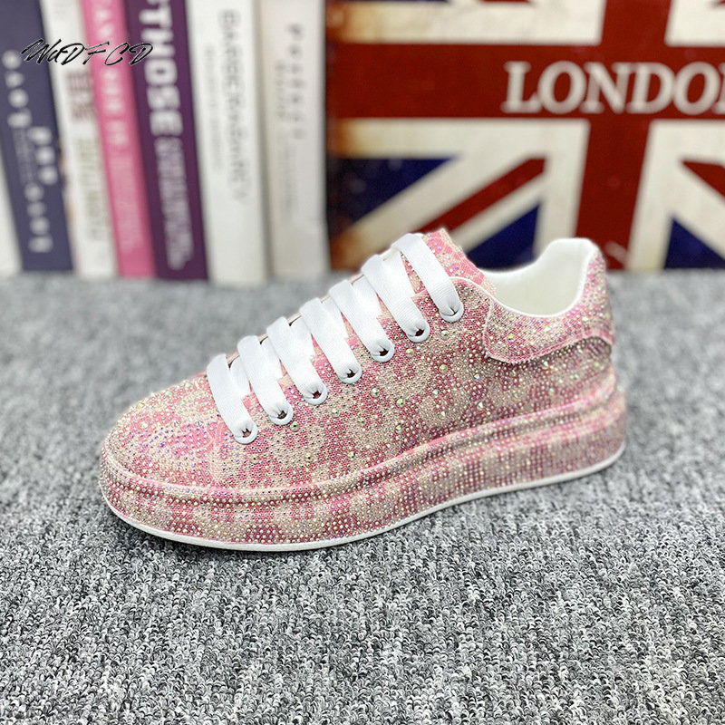 =Casual Sneakers Designer Punk Board Fashion Leather Cowhide Upper Height Increased Flat Platform Shoes
