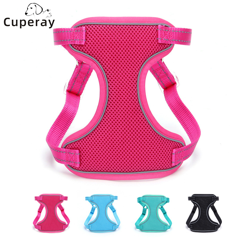 Vest Dog Harness Double Layer Breathable Mesh Reflective Nylon Pet Harnesses Adjustable Outgoing Pet Harness for Dogs Training