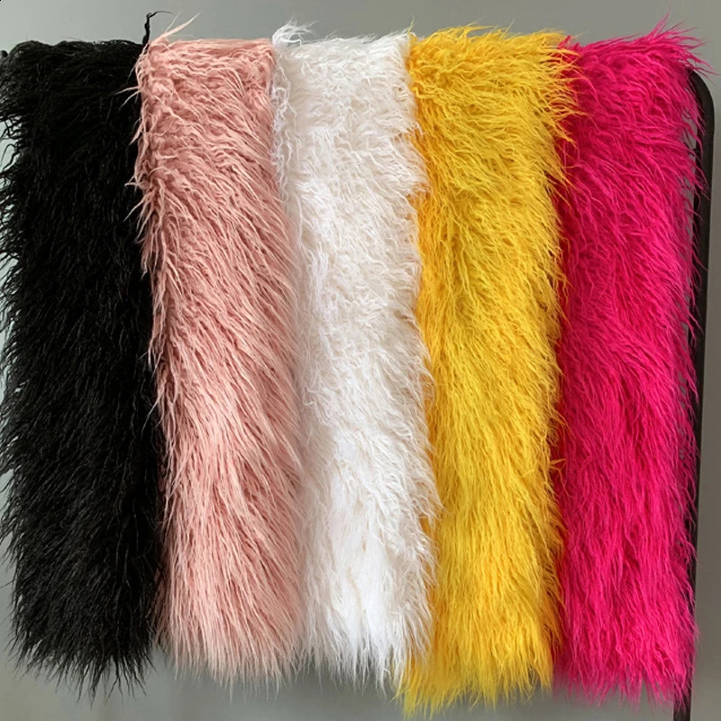Women Mongolian Fur Collar Lady Winter All-Match Long Curly Fur Scarf Warm Thick Fashion Coat Parka DIY Fur Collar Neck Warmer 240910