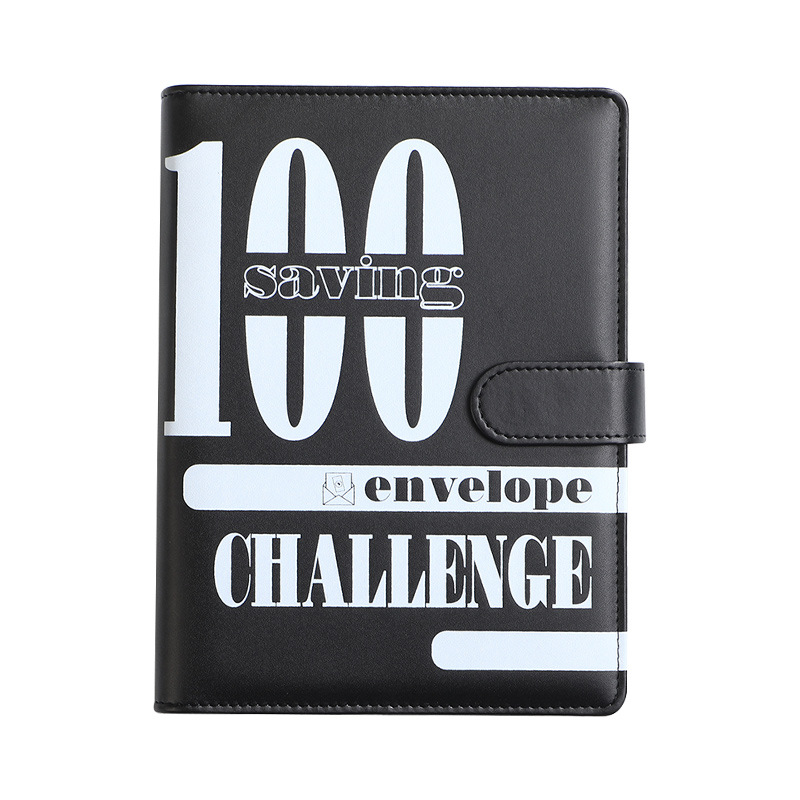 100 Envelope Savings Challenge Financial Book, Multifunctional Bookkeeping Book with Cash Management Bag and Financial Sticker
