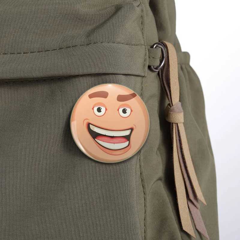 Face Winning Smile Cute Funny Creative Brooch Figures Pins Round Button Pin Backpack Clothes Decoration Fashion Jewelry GiftsX240914