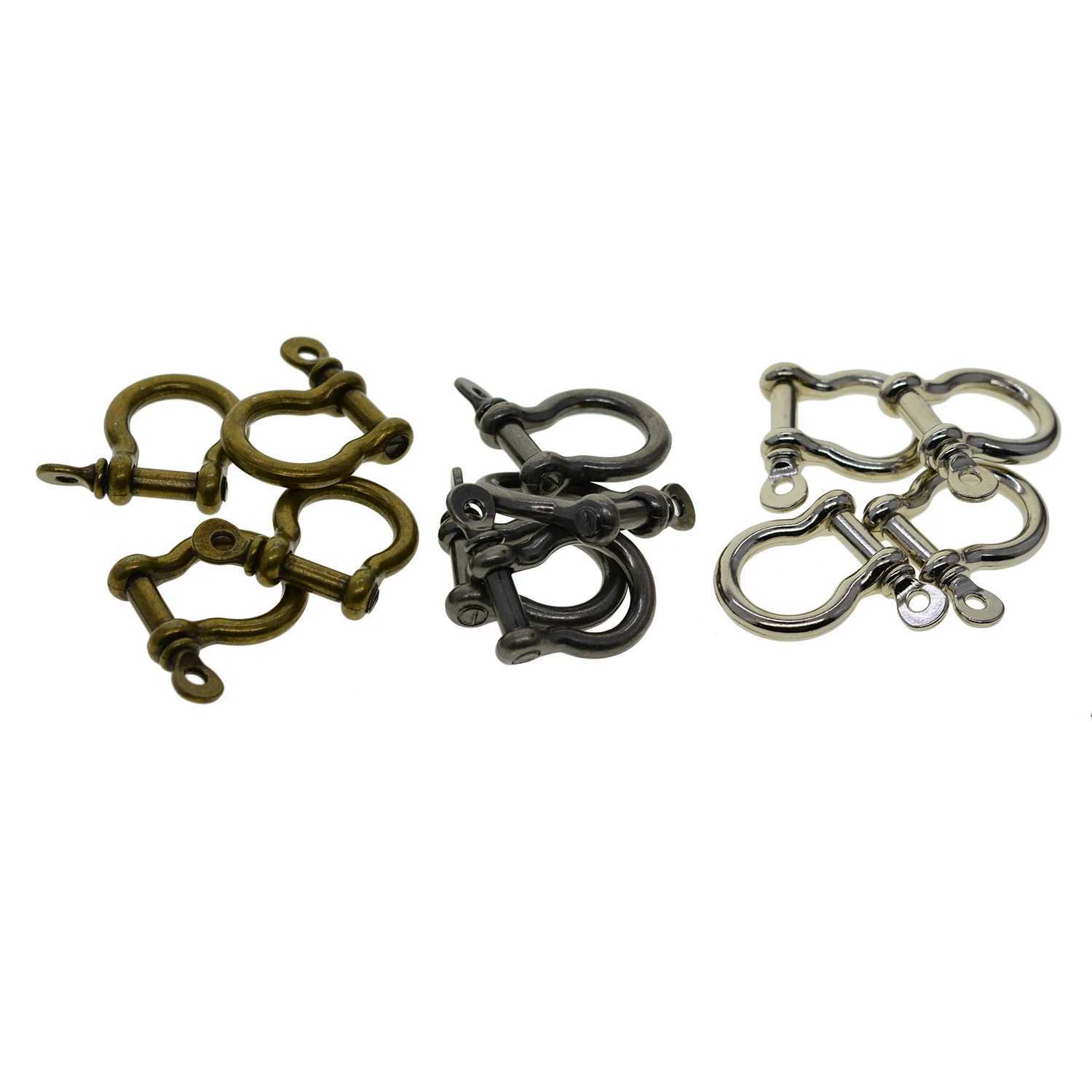 6 PCS alloy screw pin lock U hook shackle leather bangle connector joint horse shoe keychain lanyard FOB EDC DIYX240914
