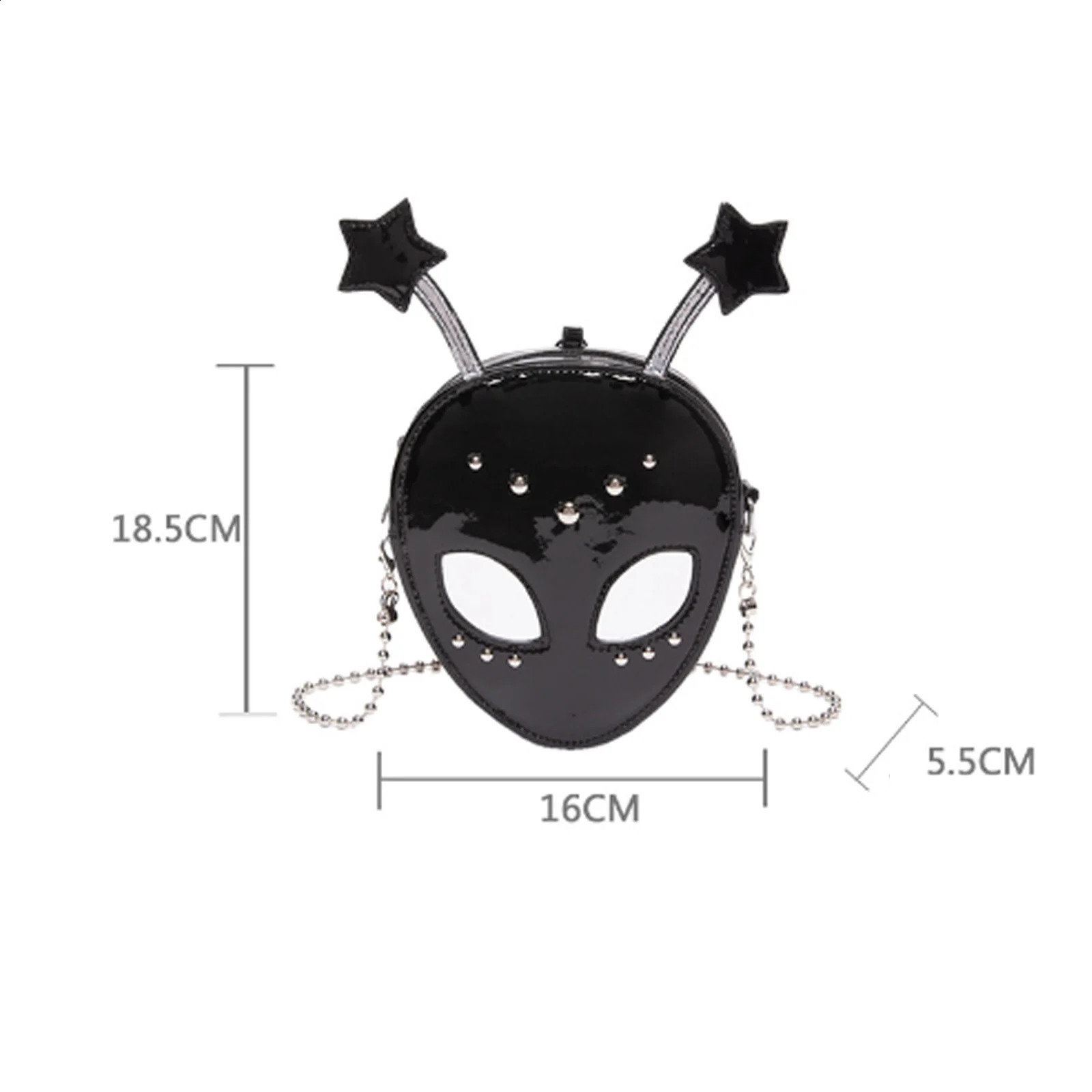 Korean style mini cross shaped bag shoulder bag Halloween funny face creative fun POCket PU leather handbag 240912