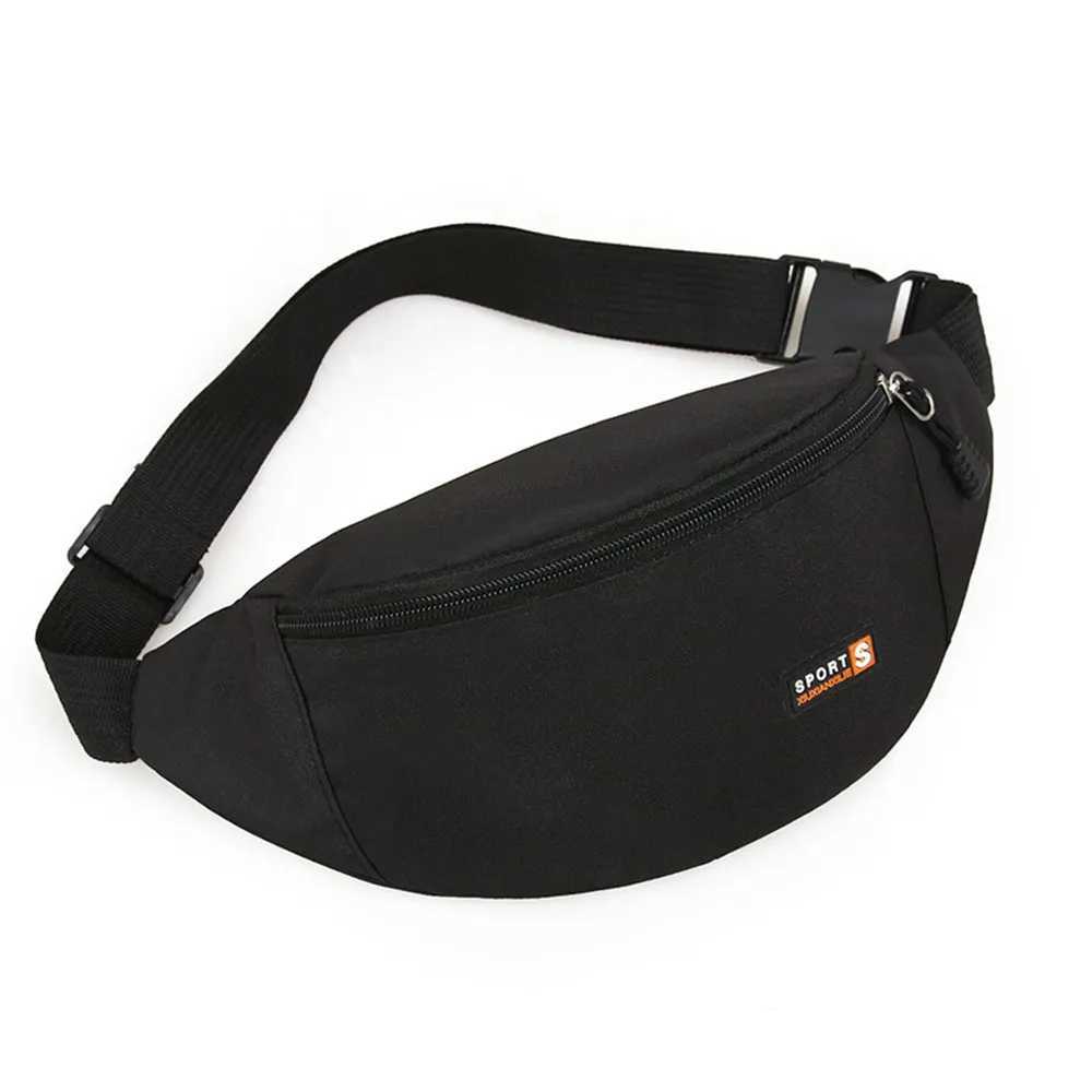 Mens Womens Black Waist Bag Sports Running Fanny Bag Mens Cross Body Bag FAshion ChEST Bag Mobile Wallet Multi functional Belt Bag Z250407