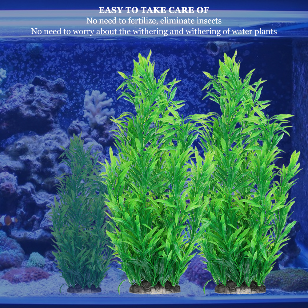 Aquarium Decoration Artificial Water Plants, Fish Tank Landscape, Green Ball Grass, 2Pcs