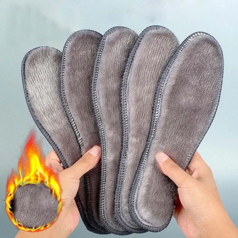 Thermal Felt Insoles Thicken Warm Heated Insoles for Men Women Winter Shoes Breathable Snow Boots Rabbit Shoe Pads 240914