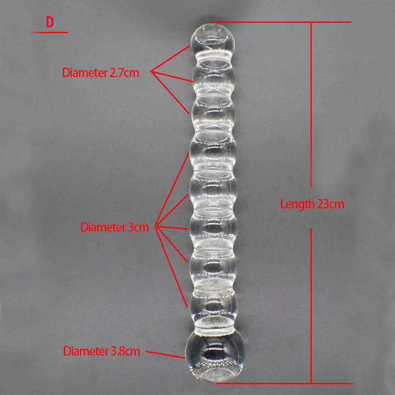Glass 8 Anal Beads Butt Plug Gspot Stimulation Dildo Penis Artificial Dick Gay Masturbate Adult Sex Toy For Women Men 240711