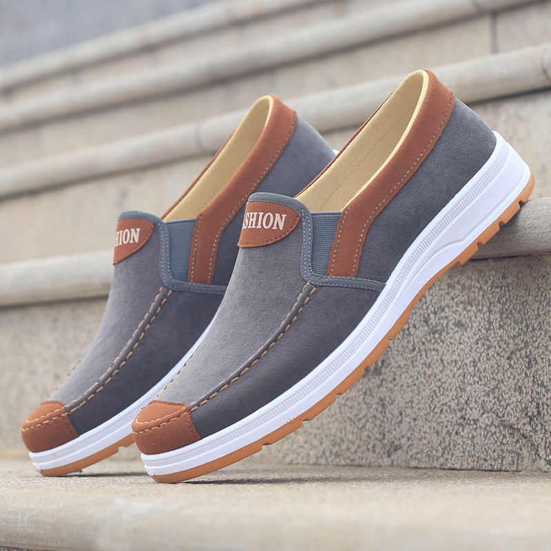 New canvas board lightweight breathable bun head men's casual fashion shoes