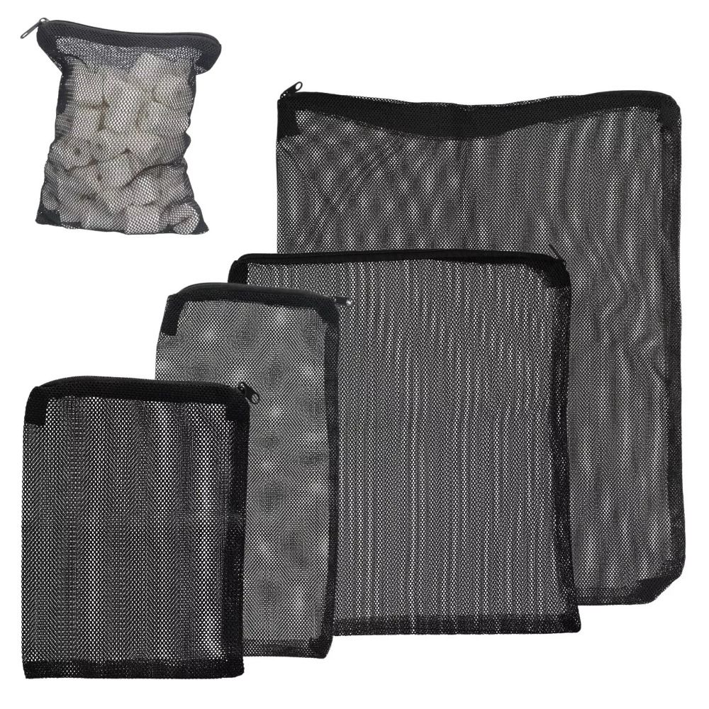 New Isolation Bag Nylon Filter Bag Pond Media Black Filter Net Bag for Aquarium Fish Tank Reusable Mesh Zip Net Bag
