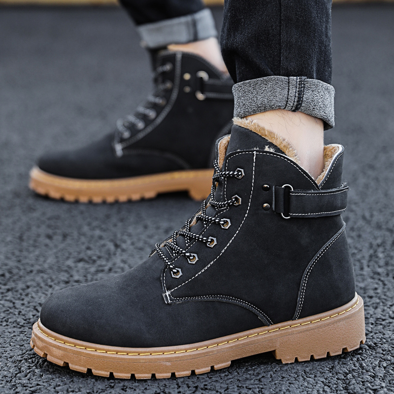 Men Boots New Men's Cotton Shoes Winter Fashion Shoes Men Snow Boots Plush Thickened Comfortable Outdoor Walking Shoes boots men