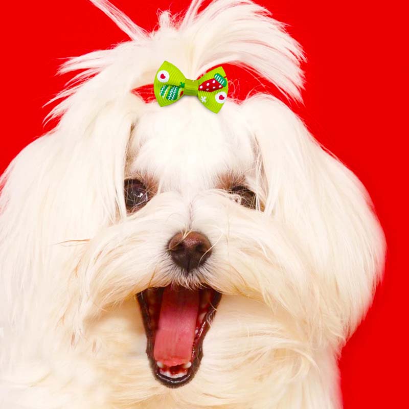 Pet Christmas Elements Headdress Leather Band Dog Hair Accessories Holiday Decoration Bows For Small Dogs Pet Grooming Supplies
