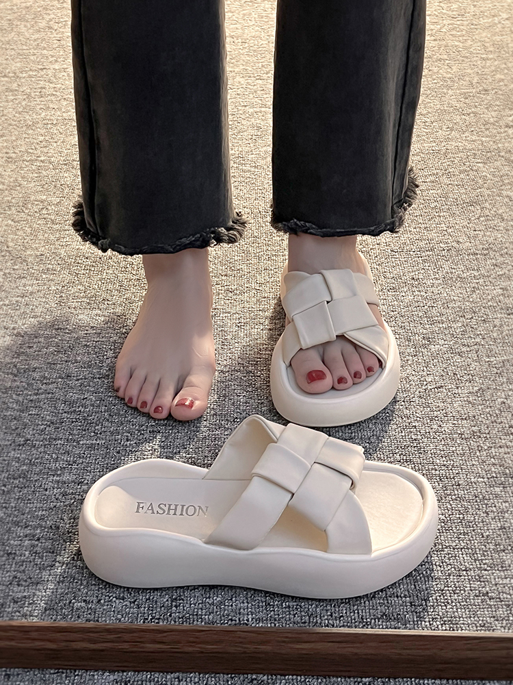 Women Med Summer Platform Slides Fashion 2023 Flat PU Scandals Rubber Female Shoes Slippers Casual a3a3